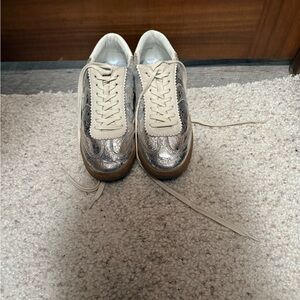 Dolce Vita Silver and Cream Sneakers